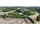Aerial view of townhome community showcasing convenient access to highways, nestled in a green, residential area at 2289 Emerald Sky Dr, Smyrna, GA 30080