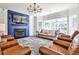 Cozy living room with a fireplace, built-in shelving, lots of natural light, and comfortable seating, ideal for relaxation at 705 Chanson Sw Dr, Marietta, GA 30064