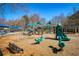 Enjoyable playground area with slides, swings, and dinosaur spring riders for entertainment at 9625 River Lake Dr, Roswell, GA 30075