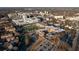 Aerial view of school and sports field, showcasing the surrounding neighborhood with mature trees and buildings at 624 3Rd Ave, Decatur, GA 30030