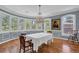 Elegant dining room featuring hardwood floors, a chandelier, and large windows at 716 Counsel Ne Dr, Marietta, GA 30068