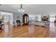 Spacious living room with hardwood floors, ornate furniture and light blue colored walls at 716 Counsel Ne Dr, Marietta, GA 30068