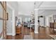 Open-concept living room with hardwood floors, high ceilings, and natural light, creating an inviting atmosphere at 17 Denny Springs Dr, Dallas, GA 30157