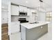 Stylish kitchen with white cabinets, stainless steel appliances, and a center island at 3687 Venus Nw Pl, Atlanta, GA 30331