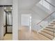 Hallway features hardwood floors, glass railing staircase, and elevator at 700 N Island Dr, Atlanta, GA 30327