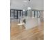 Island kitchen with stone countertop, stainless appliances, hardwood floors and a view at 700 N Island Dr, Atlanta, GA 30327