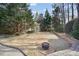 Well-manicured backyard with lush greenery and a fire pit at 3871 Trickum Road Ne, Marietta, GA 30066