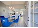 Stylish dining room with blue chairs and modern decor is located off the kitchen at 4119 Ravenwood Ct, Union City, GA 30291