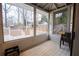 Bright sunroom with wooden deck, offering a seamless transition to the backyard and natural light at 3981 Rocmar Dr, Snellville, GA 30039