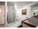 Bright bathroom with a separate shower, tub, and light tile flooring at 1285 Glandor Se Ct, Mableton, GA 30126