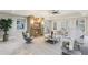 Basement featuring a stone fireplace, comfortable seating area, and neutral decor at 440 Belada Blvd, Sandy Springs, GA 30342