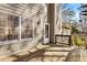 Wooden deck overlooking the yard and woods with a back door to the house at 6165 Picketts Nw Rdg, Acworth, GA 30101