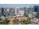 Stunning aerial view of a Midtown Atlanta community showcasing the skyline and lush surroundings at 943 Peachtree Ne St # 2009, Atlanta, GA 30309