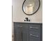 Close-up on a new bathroom vanity with quartz countertop, modern sink and chrome hardware at 2520 Deerfield Nw Dr, Kennesaw, GA 30144