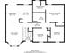 Floor plan showcasing dimensions for each room, including living, dining, kitchen and bedrooms at 6138 Raleigh Oaks Ct, Lithonia, GA 30058