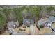 An aerial shot showing the home and its proximity to the surrounding neighborhood at 616 Redwood Ln, Canton, GA 30114