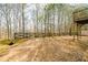 View of backyard with a wooden fence and deck at 977 Forest Knoll Ct, Lithia Springs, GA 30122