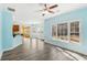 Open floor plan featuring a breakfast nook, and view of a modern kitchen at 2143 Great Shoals Cir, Lawrenceville, GA 30045