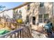 Backyard deck area with privacy fence and small garden at 3293 Pennington Dr, Stonecrest, GA 30038
