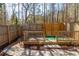 Backyard deck area with privacy fence and small garden at 3293 Pennington Dr, Stonecrest, GA 30038