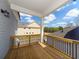 View from outdoor wooden deck showing railing and houses in the background on a sunny day at 951 Olmsted Ln, Johns Creek, GA 30097