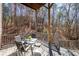 Outdoor patio with dining set and view of the surrounding woods at 15 York Trce, Cartersville, GA 30121