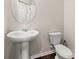 Powder room with pedestal sink and modern fixtures at 1695 Beckworth Ln, Hampton, GA 30228