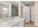 This bathroom offers a single sink and a shower-tub combo at 1695 Beckworth Ln, Hampton, GA 30228