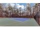 Outdoor tennis courts with a blue playing surface and surrounded by trees at 324 Cheri Pl, Jonesboro, GA 30238