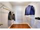 Walk-in closet with wire shelving, and hardwood floors at 4020 Winchester Way, Loganville, GA 30052