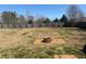 Spacious backyard featuring a fire pit area surrounded by a wooden fence providing privacy and a dedicated space for outdoor gatherings at 1073 Crown Landing Pkwy, Mcdonough, GA 30252