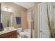 Clean bathroom with a shower-tub combo and a vanity with storage at 1907 Haven Park Se Cir, Smyrna, GA 30080