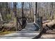 A charming walking bridge nestled among the trees in the community's park at 251 Waterford Cove Dr, Suwanee, GA 30024