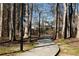 Picturesque walking trail lined with trees and street lights within the neighborhood at 251 Waterford Cove Dr, Suwanee, GA 30024