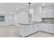 Bright kitchen features white cabinets, granite countertops, stainless appliances, and island with modern lighting at 125 Glenrose Sw Cir, Atlanta, GA 30354