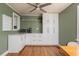 An organized pantry area with custom cabinets and wooden countertops at 306 Nelms Ne Ave, Atlanta, GA 30307