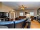 Inviting living room with hardwood floors, comfortable seating and a ceiling fan at 150 Hillred Dr, Fayetteville, GA 30215