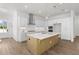 Bright kitchen featuring white cabinets, a large island, and modern stainless steel appliances at 528 Pearl St, Cumming, GA 30519