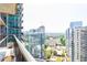 Balcony with views of the city's skyline and rooftop amenities at 1080 Peachtree St # 2116, Atlanta, GA 30309