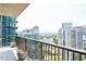 Balcony with views of the city's modern architecture at 1080 Peachtree St # 2116, Atlanta, GA 30309
