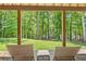 Outdoor seating area with lounge chairs offering a peaceful lake and woods view at 7565 Heard Rd, Cumming, GA 30041