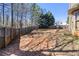 Large, unfenced backyard with mature trees provides privacy for outdoor enjoyment at 8000 Abington Dr, Locust Grove, GA 30248