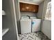 Well-organized laundry room featuring a modern washer and dryer, stylish tile flooring, and ample storage at 5559 John Burruss Rd, Cumming, GA 30040