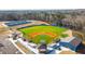 Aerial view of Walton High School's baseball field, showcasing the well-maintained green and clay areas at 1830 Greystone Ct, Marietta, GA 30068