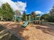 Community playground featuring multiple slides, climbing structures, and a wood chip ground cover at 214 White Cloud Run, Canton, GA 30114