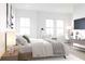 Bright bedroom with large windows, a comfortable bed, and a dedicated workspace by the window at 201 New St # 2305-1, Decatur, GA 30030