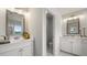 Well-lit bathroom with double vanity, white marble countertops, and neutral color palette at 3730 Near Star Ln, Cumming, GA 30028