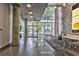 Welcoming lobby featuring a stone accent wall, comfortable seating, and an abundance of natural light at 845 Spring Nw St # 322, Atlanta, GA 30308