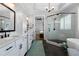 Elegant bathroom with a glass shower, a garden tub and a double vanity at 805 Dempsey Ct, Marietta, GA 30064