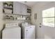 Functional laundry room with shelving, storage space, and natural light at 18 Brandon Ridge Dr, Sandy Springs, GA 30328